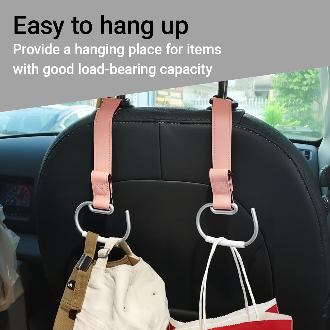 Ganchos para Bolsos de Auto Frayot, Correa Ajustable Rosa