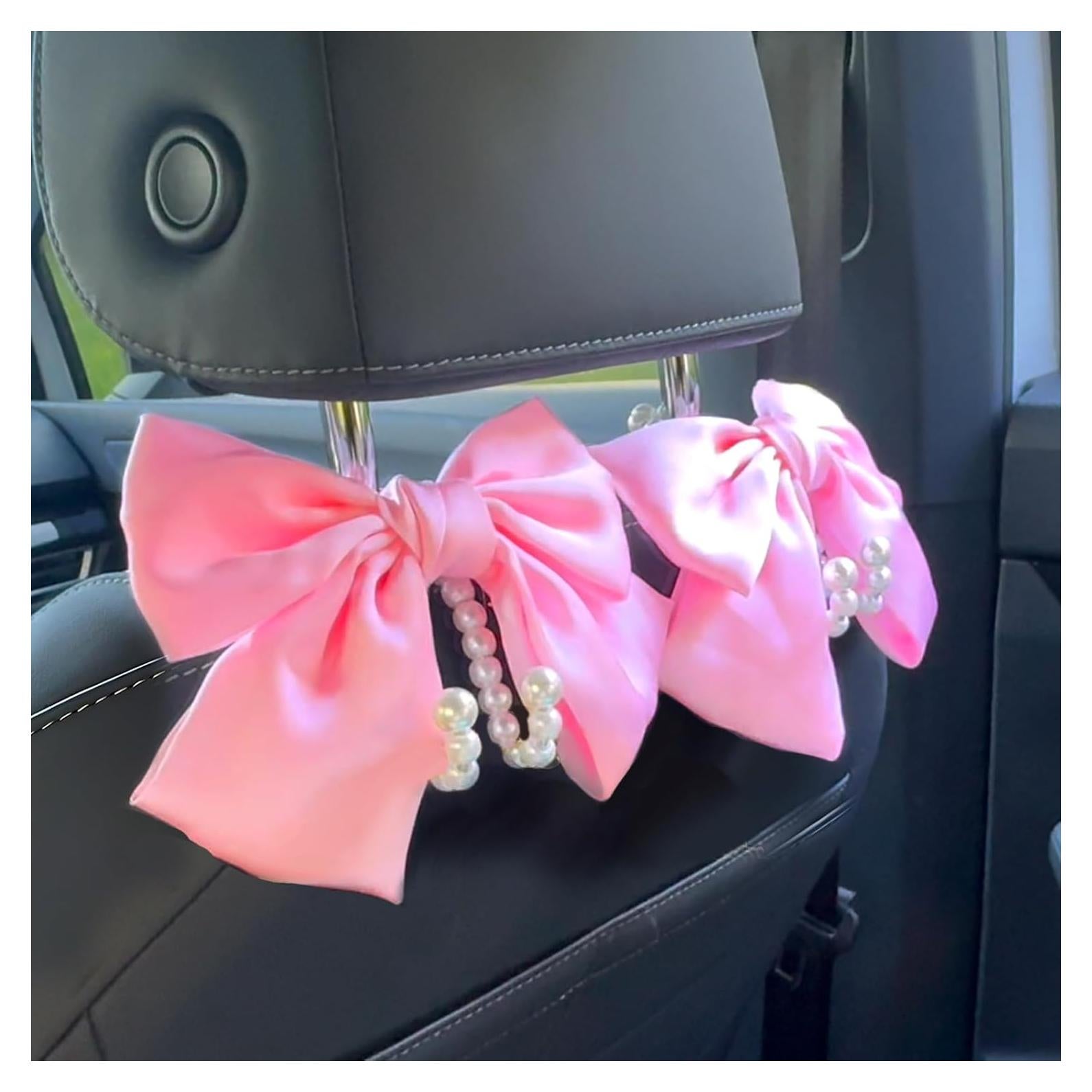 Gancho de Perla Rosa Linsdala para Reposacabezas de Coche - 2 Pcs