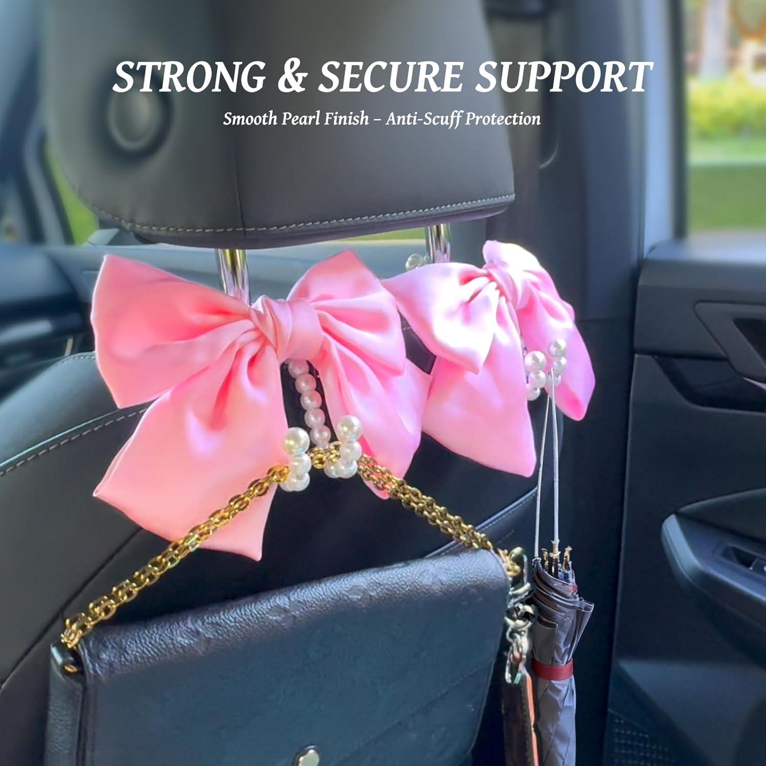 Gancho de Perla Rosa Linsdala para Reposacabezas de Coche - 2 Pcs