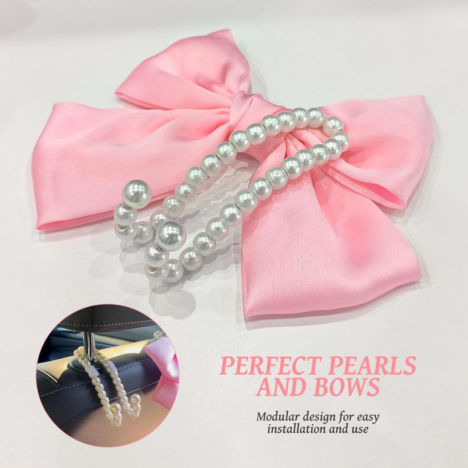 Gancho de Perla Rosa Linsdala para Reposacabezas de Coche - 2 Pcs