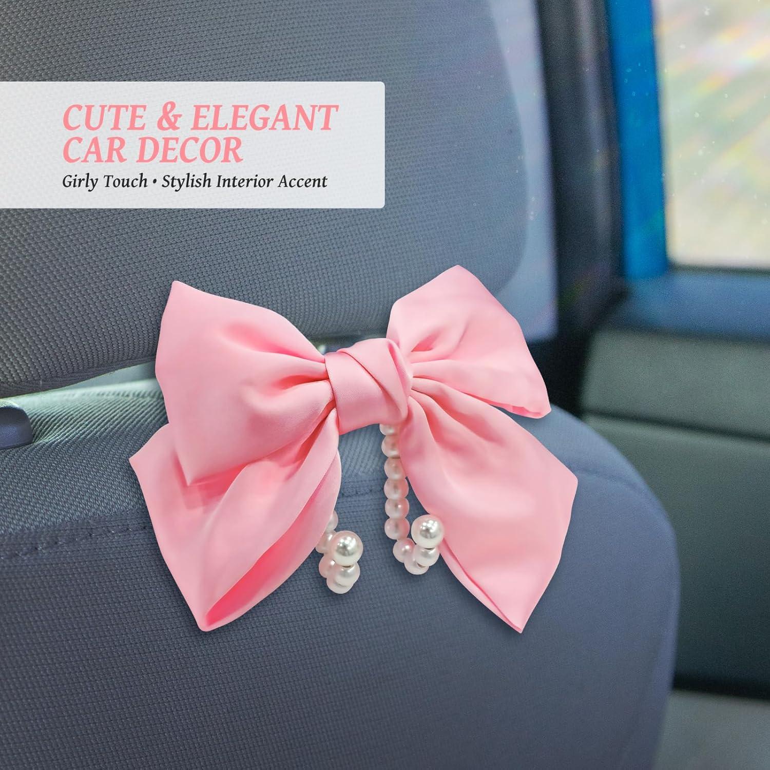 Gancho de Perla Rosa Linsdala para Reposacabezas de Coche - 2 Pcs