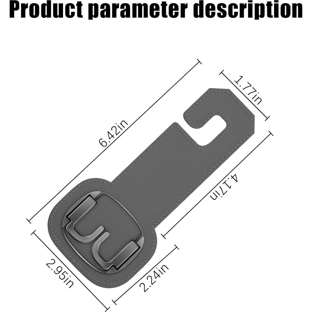 Ganchos para Reposacabezas de Auto KHGUZ - 2 Piezas Gris