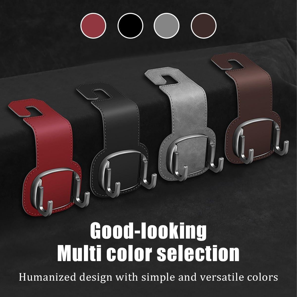 Ganchos para Reposacabezas de Auto KHGUZ - 2 Piezas Gris