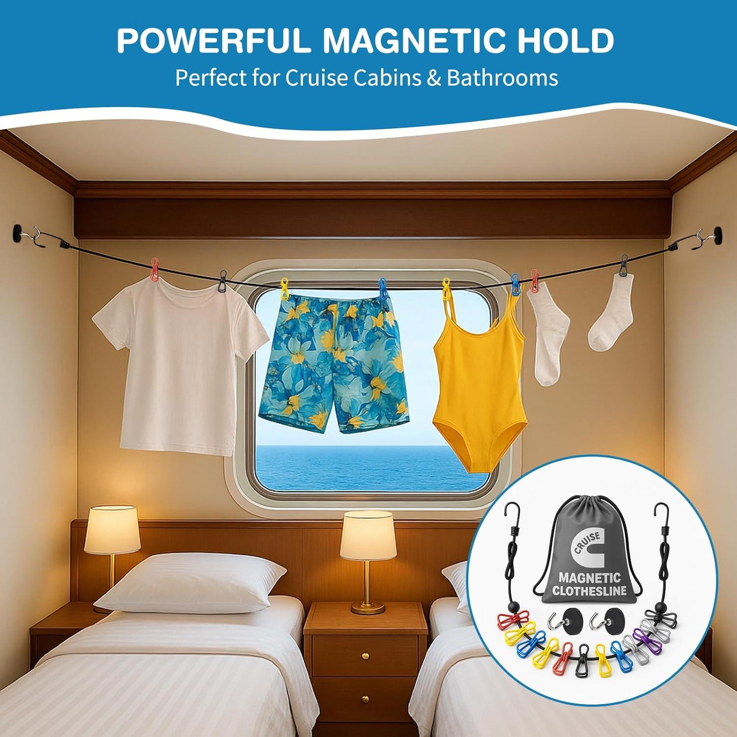 Cuerda de Ropa Magnética HYTWEDO 17.3 cm con Clips Multicolores