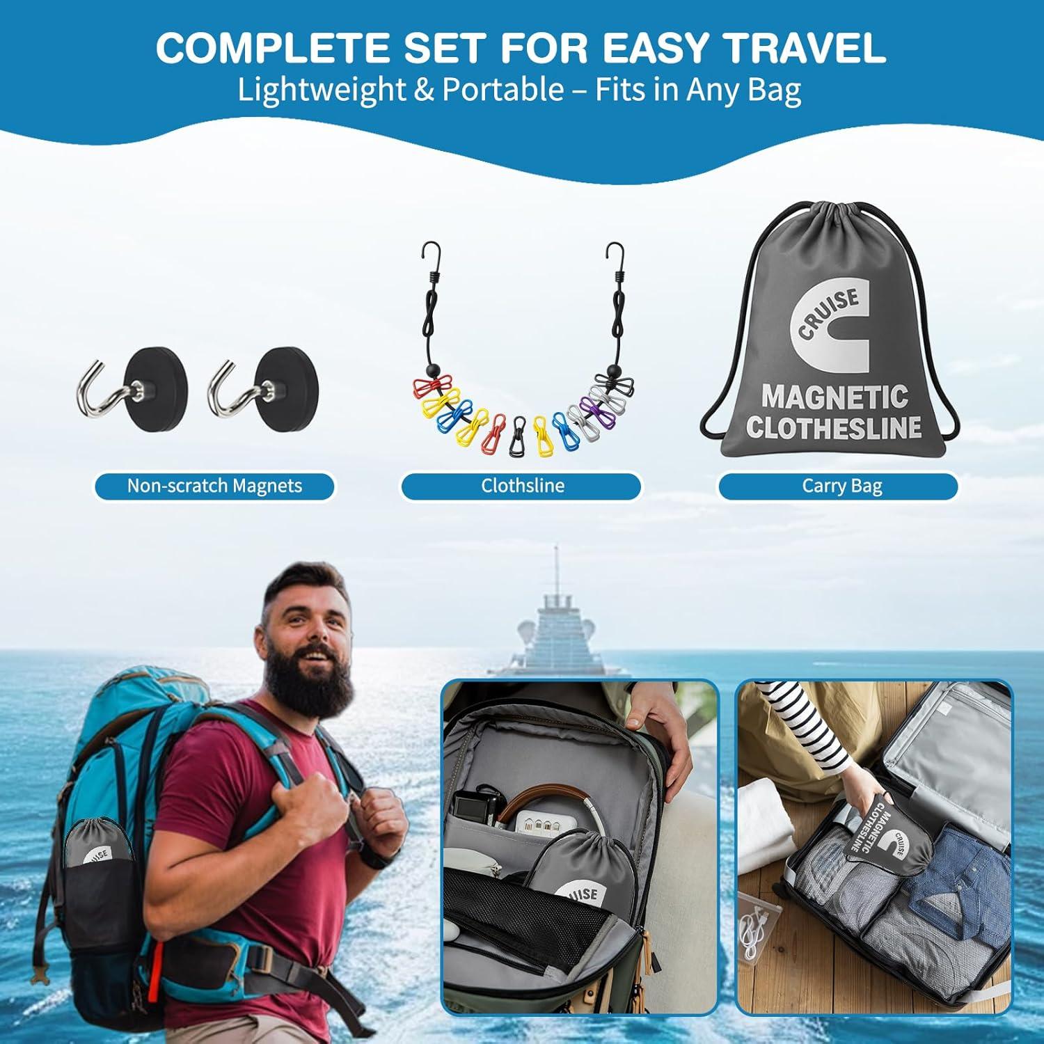 Cuerda de Ropa Magnética HYTWEDO 17.3 cm con Clips Multicolores