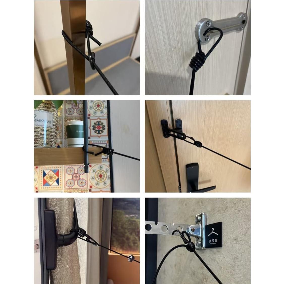 Cuerda de Viaje Ajustable Nylon con 12 Clips y 13 Perlas Antideslizantes