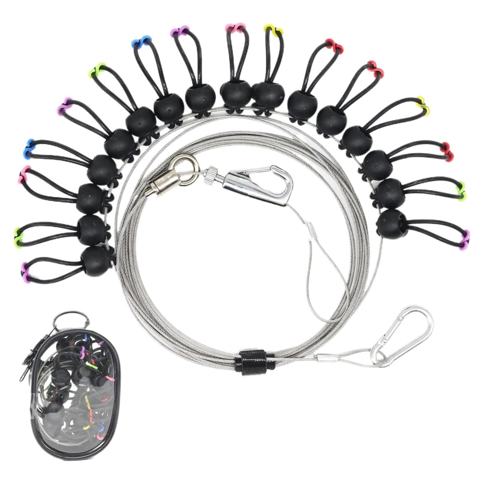 Línea de Ropa de Camping AIFOTO 3.66m Soporta 9.07kg Ajustable