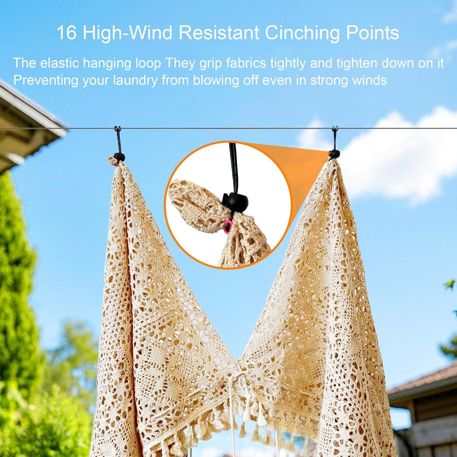 Línea de Ropa de Camping AIFOTO 3.66m Soporta 9.07kg Ajustable