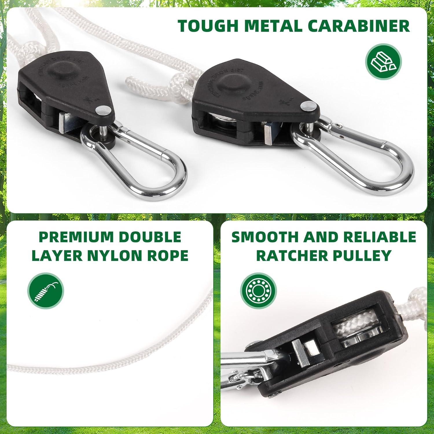 Cuerda de Ropa Retráctil Hetjosee 5m con Poleas y Mosquetón