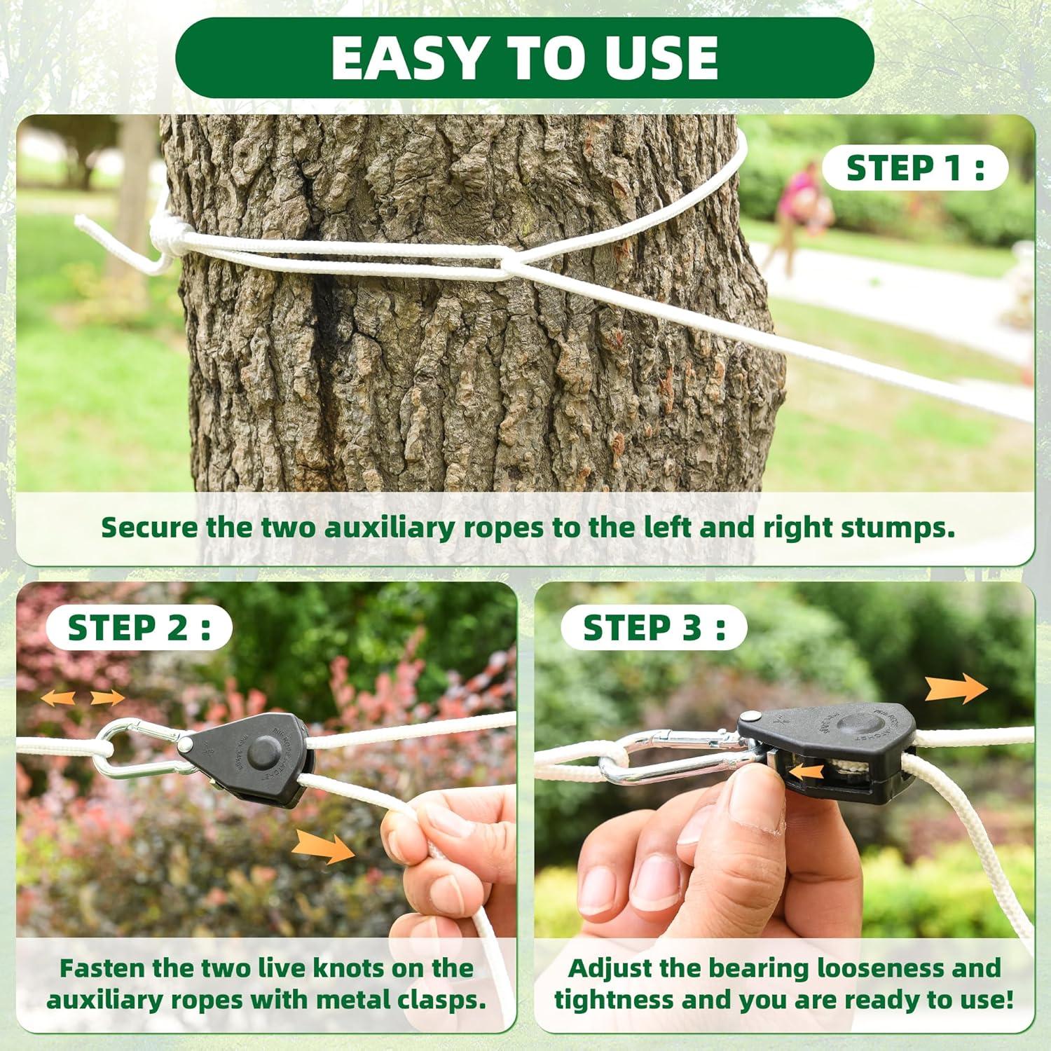 Cuerda de Ropa Retráctil Hetjosee 5m con Poleas y Mosquetón