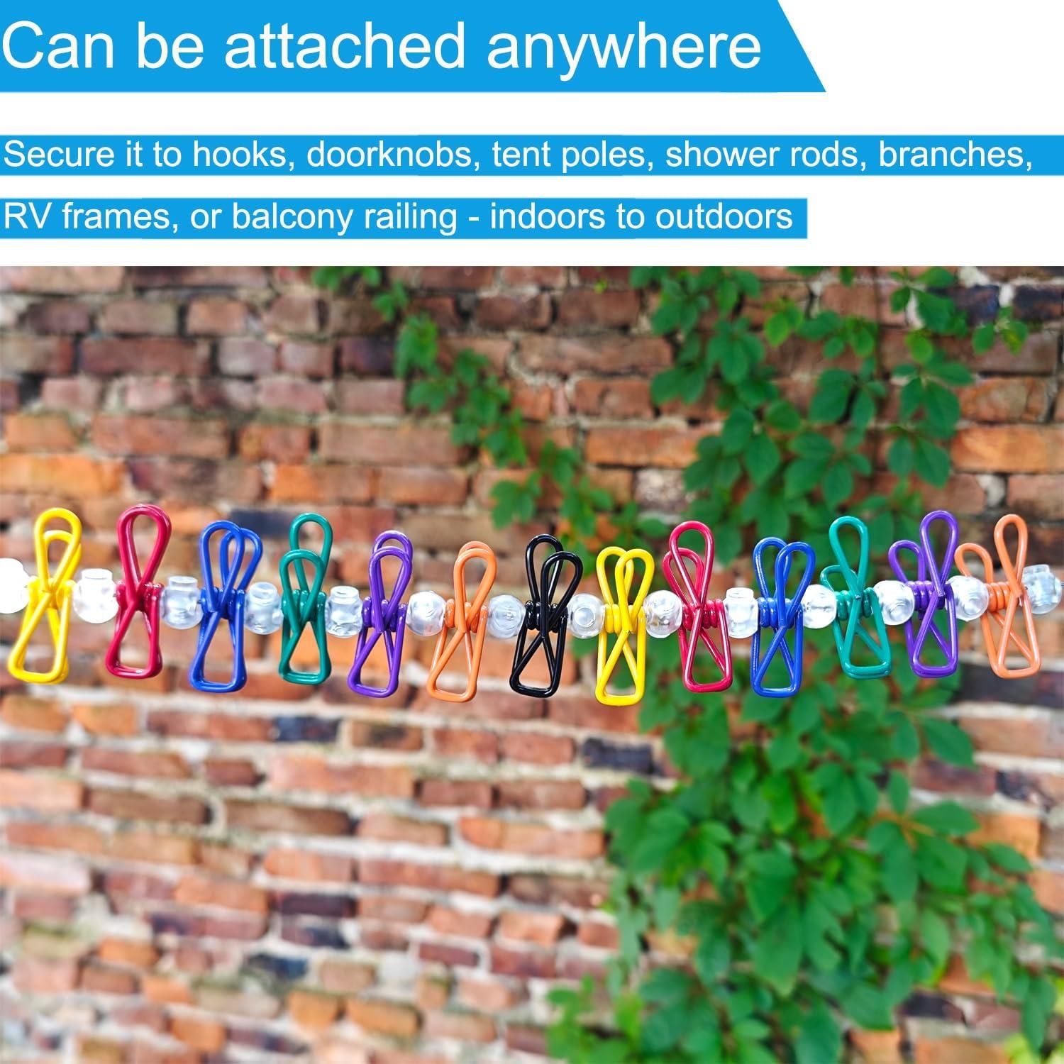 Cuerda de Ropa Portátil CHENGLAI 3.66m Ajustable con 20 Clips