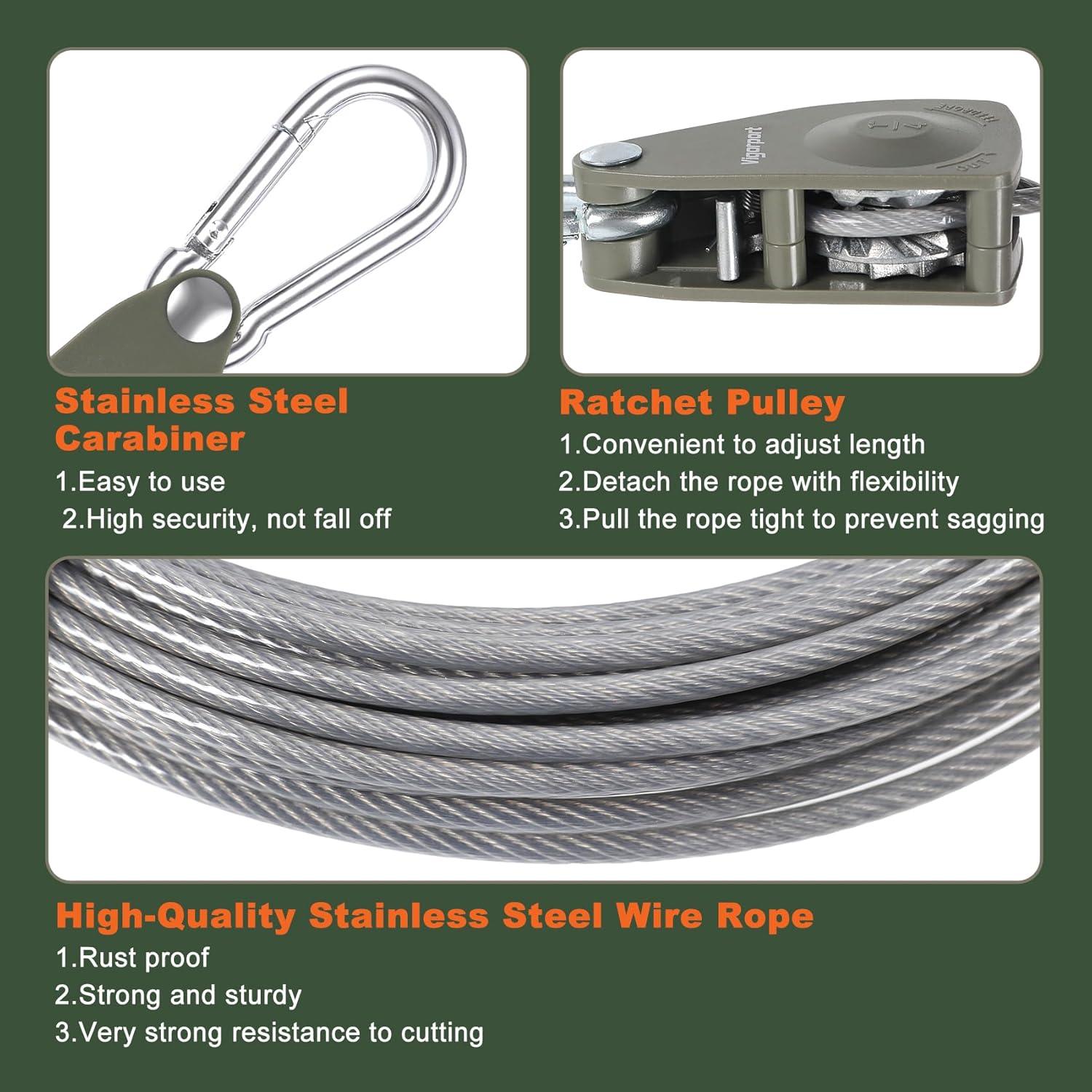 Línea de Ropa Portátil Vigorport 12.19m con Polea Doble