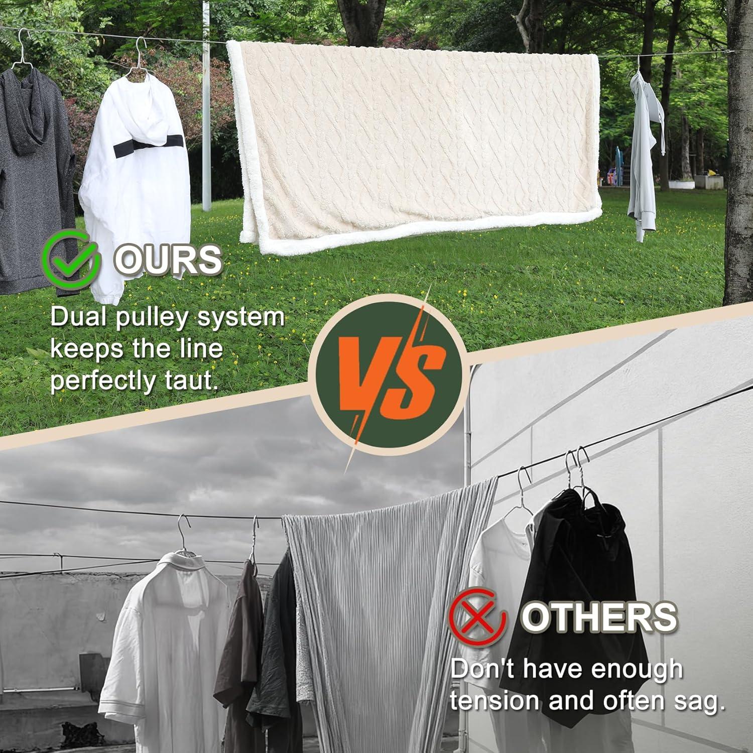 Línea de Ropa Portátil Vigorport 12.19m con Polea Doble