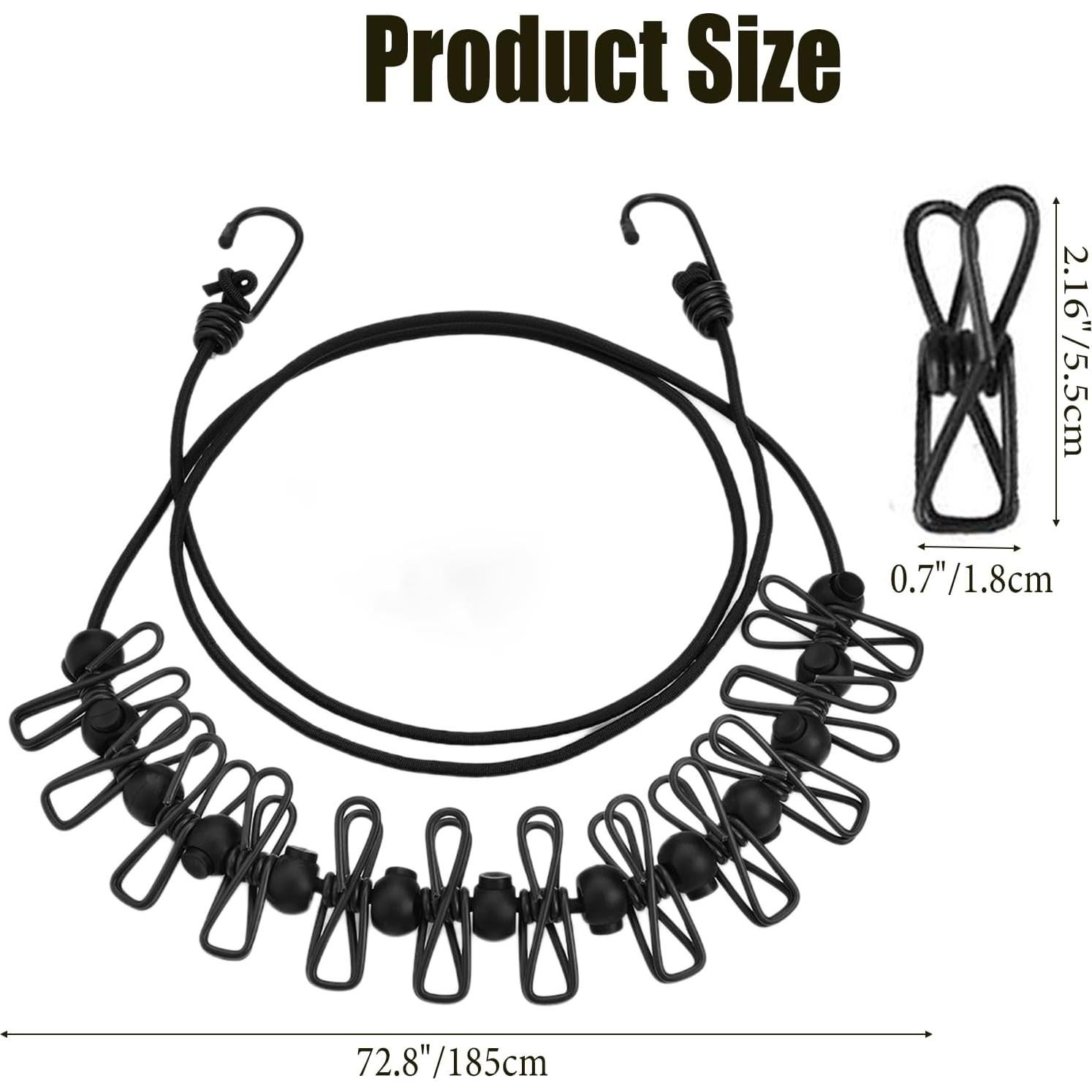 Cuerda Elástica para Ropa Dancepanda 3.6m con 12 Clips