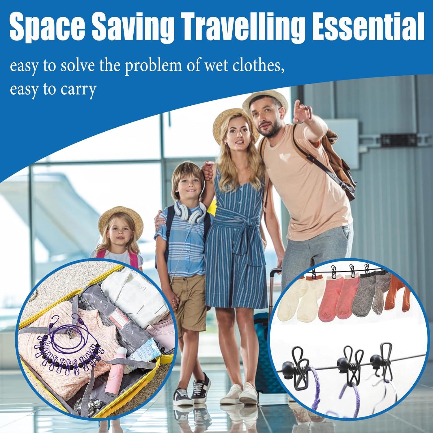 Cuerda Elástica para Ropa Dancepanda 3.6m con 12 Clips