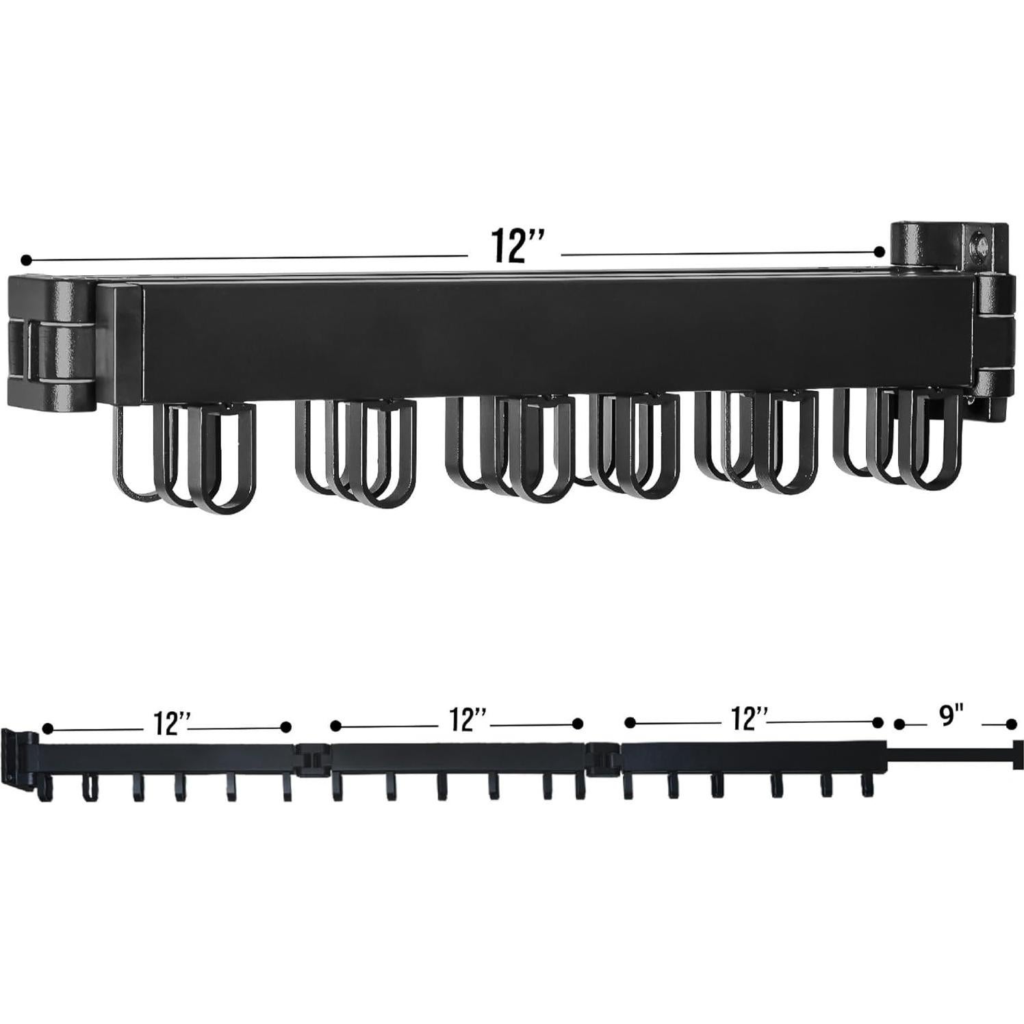 Perchero Plegable de Pared HappyHedz - 18 Ganchos, 90.72 kg