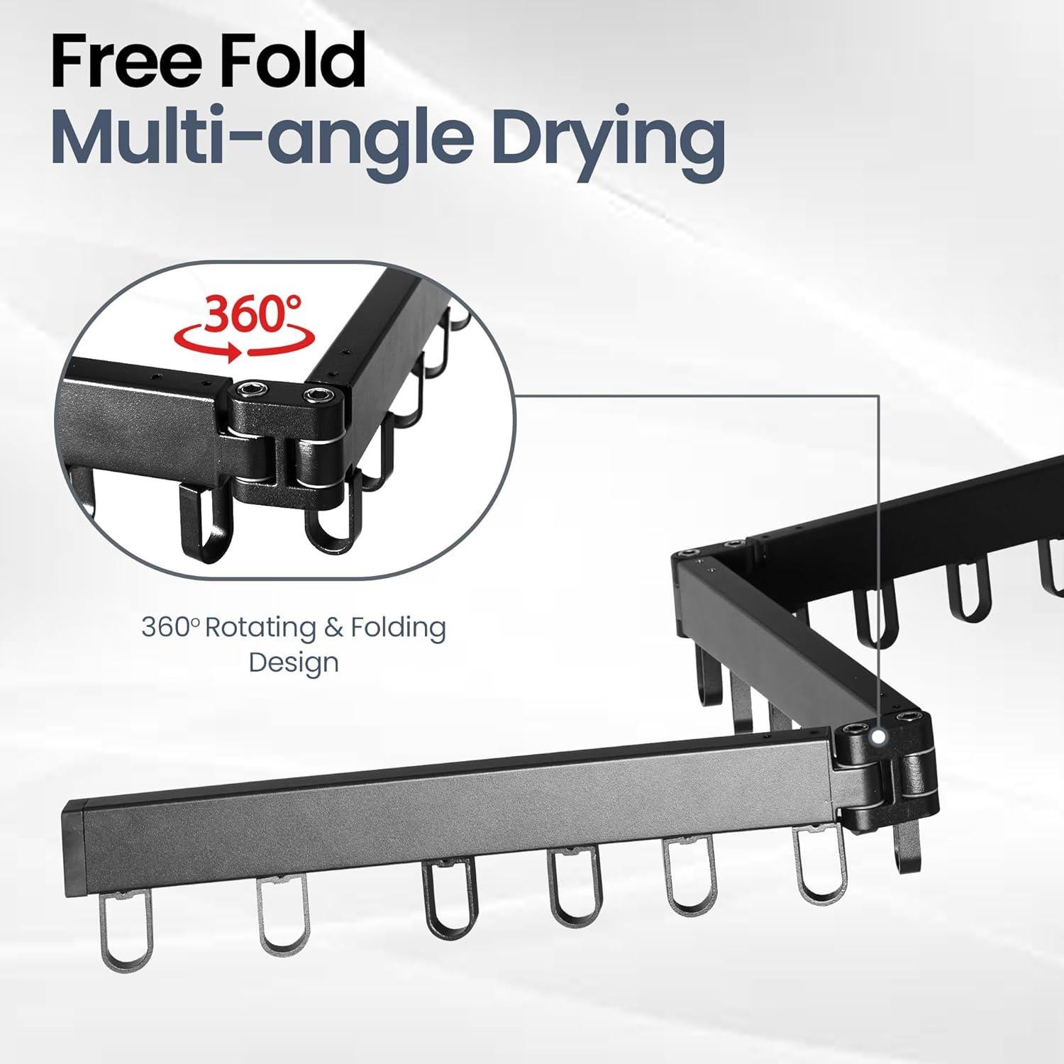 Perchero Plegable de Pared HappyHedz - 18 Ganchos, 90.72 kg