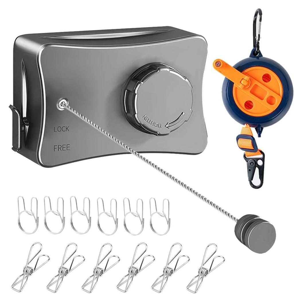 Cuerda de Ropa Retráctil YUKI 5.1m Alta Resistencia Gris