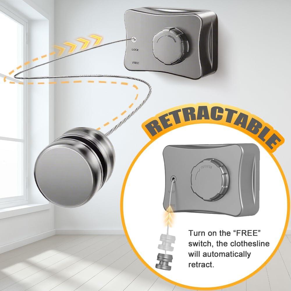 Cuerda de Ropa Retráctil YUKI 5.1m Alta Resistencia Gris
