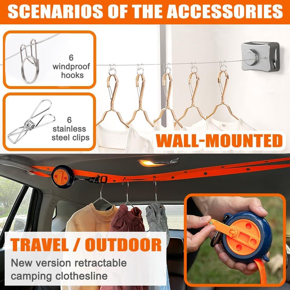 Cuerda de Ropa Retráctil YUKI 5.1m Alta Resistencia Gris