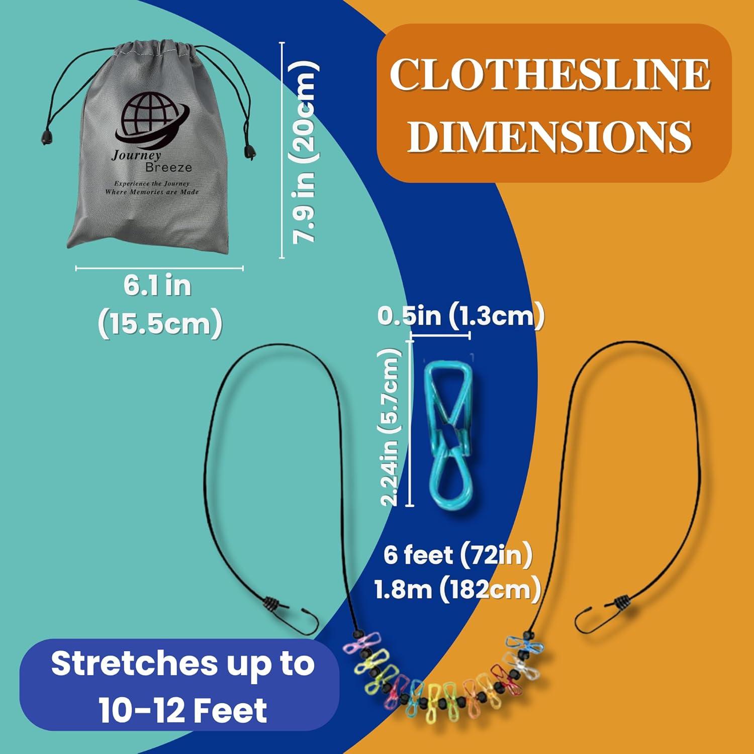 Kit de Lavandería de Viaje JBClear - Cuerda y 30 Hojas Detergente