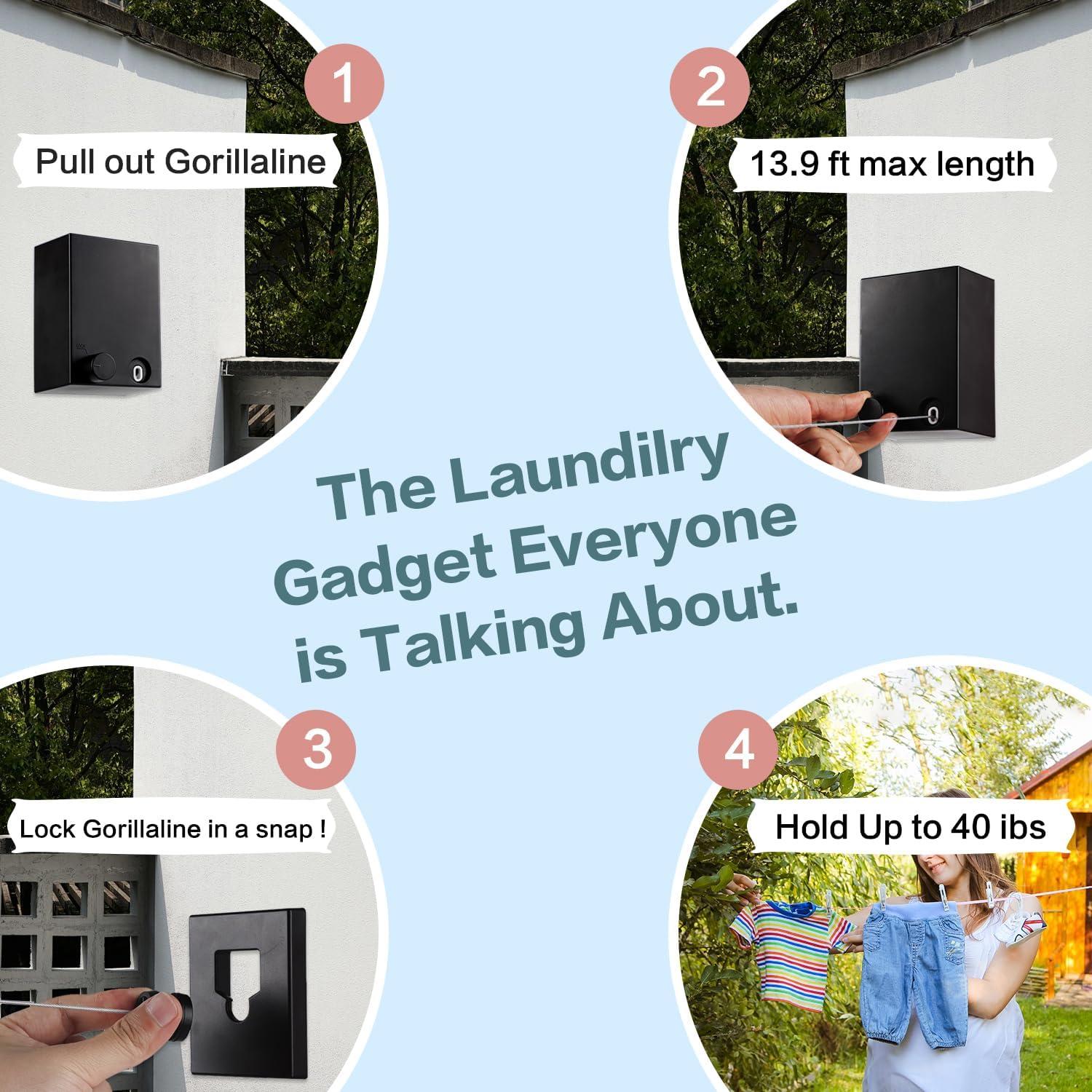 Línea de Ropa Retráctil SzGnays 4.19 m Alta Resistencia