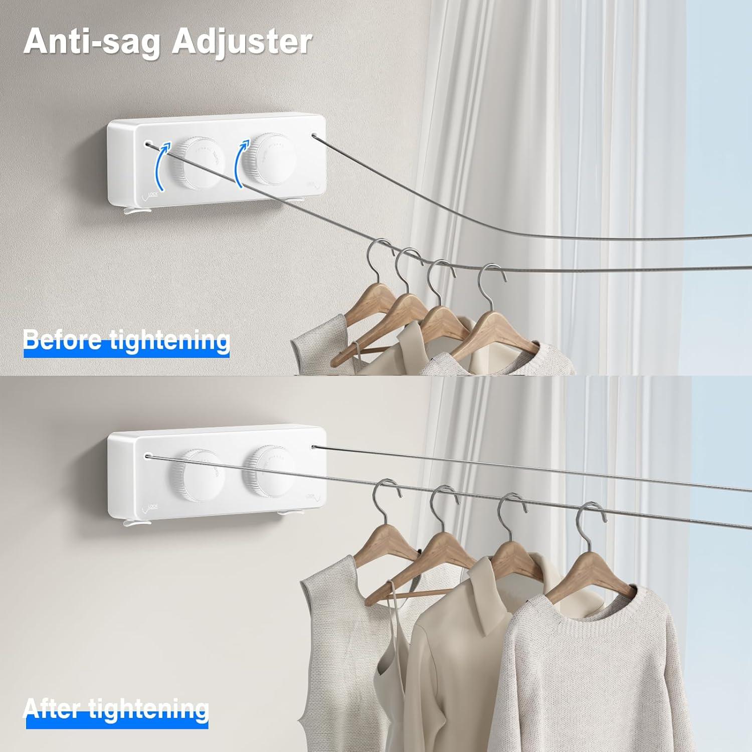 Cuerda de Ropa Retráctil Mustorn 4.2m Doble Alta Resistencia