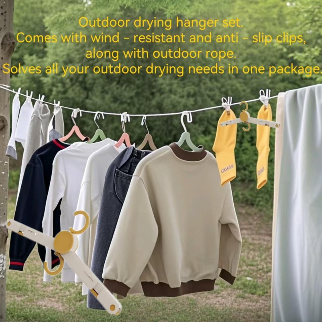 Perchas de Viaje Plegables YIMCABDG - 6 Perchas + Cuerda 10m