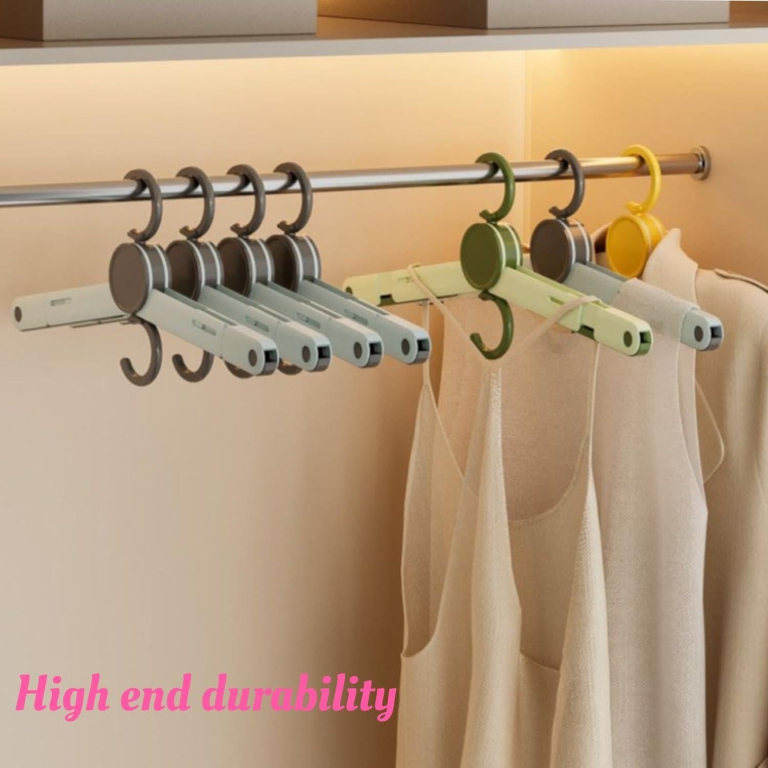 Perchas de Viaje Plegables YIMCABDG - 6 Perchas + Cuerda 10m