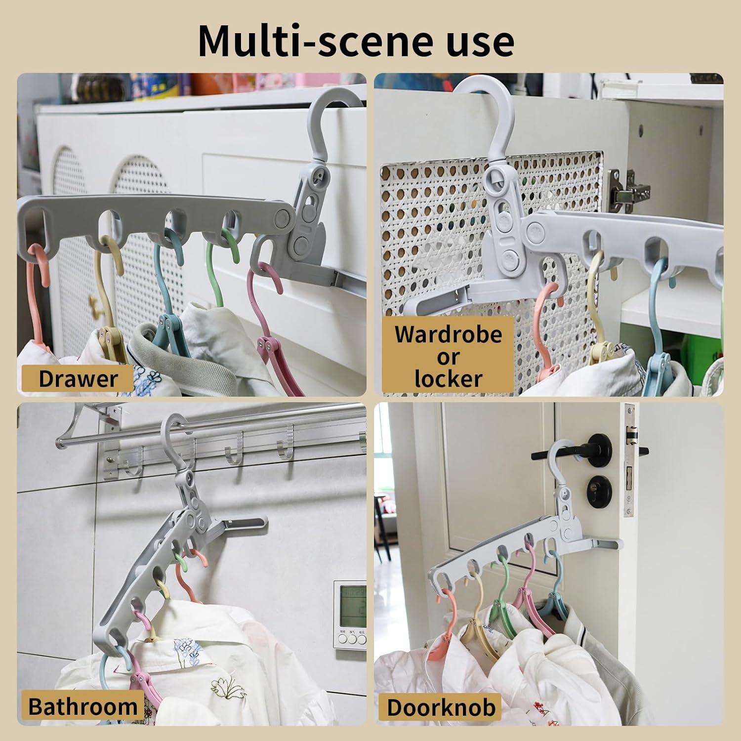 Perchero Plegable SIWUKEH + 5 Perchas de Viaje + Bolsa