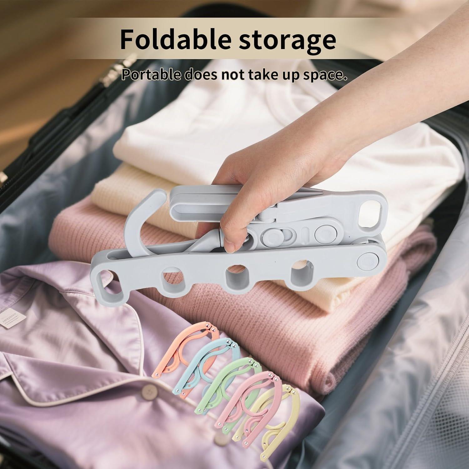 Perchero Plegable SIWUKEH + 5 Perchas de Viaje + Bolsa