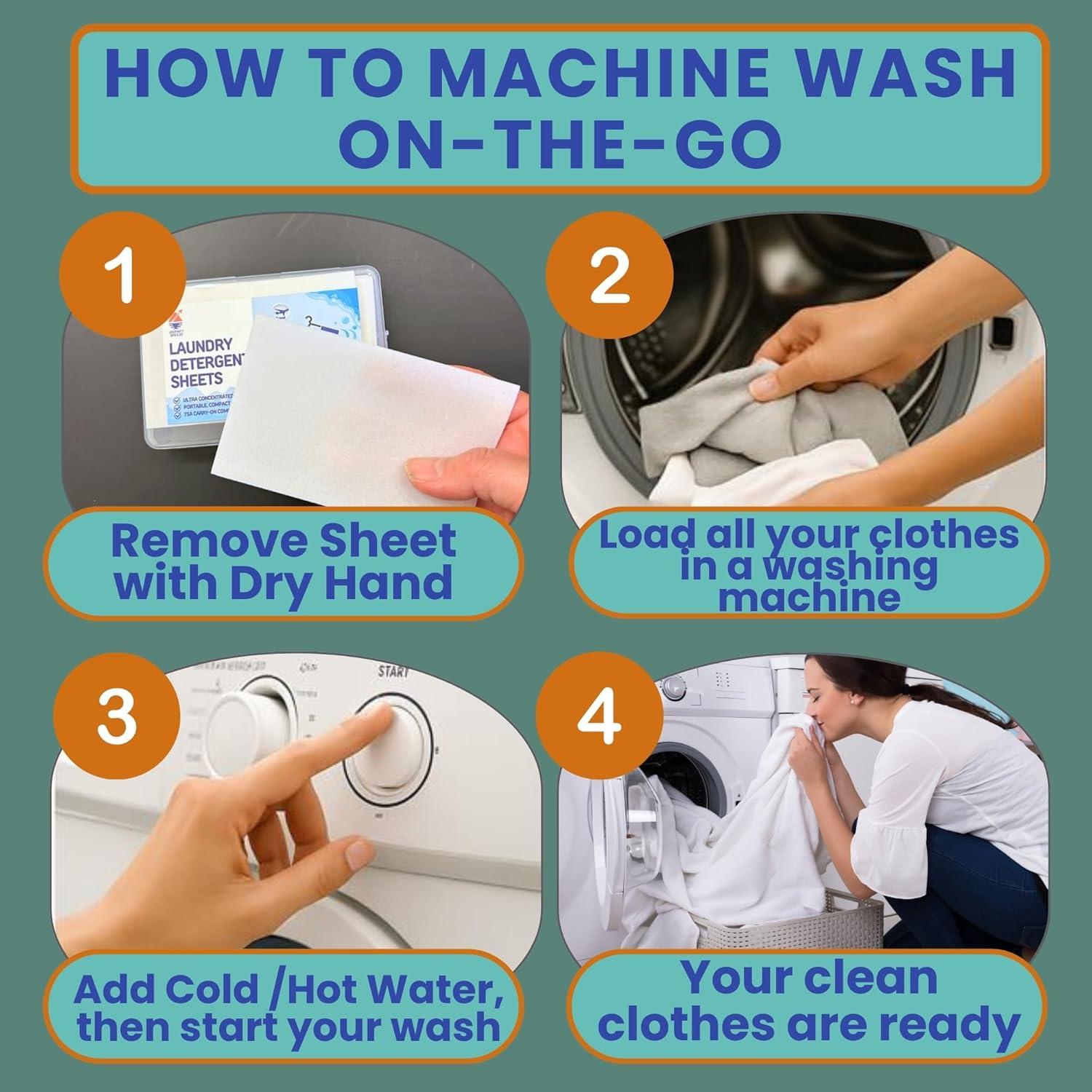 Kit de Lavandería de Viaje Journey Breeze - 50 Hojas Detergente