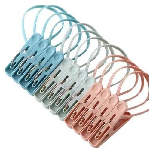 Paquete de 12 Clips de Ropa Antideslizantes MIXNEX - 3 Colores