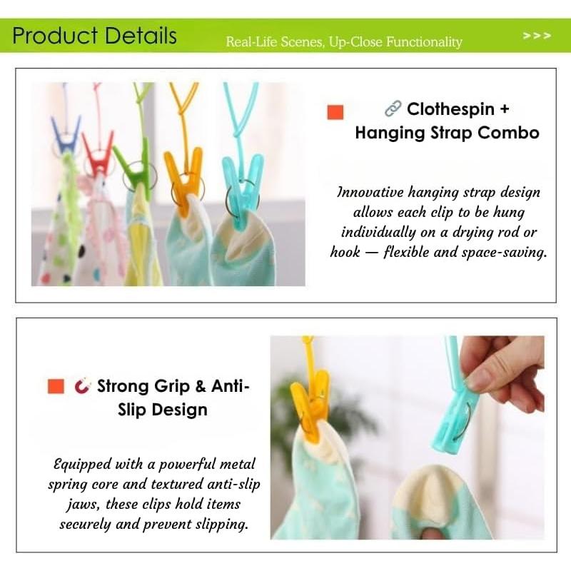 Paquete de 12 Clips de Ropa Antideslizantes MIXNEX - 3 Colores