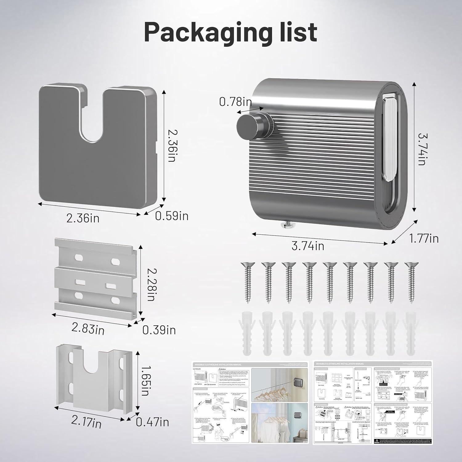 Cuerda de Ropa Retráctil Elecbee 4.2m Alta Resistencia