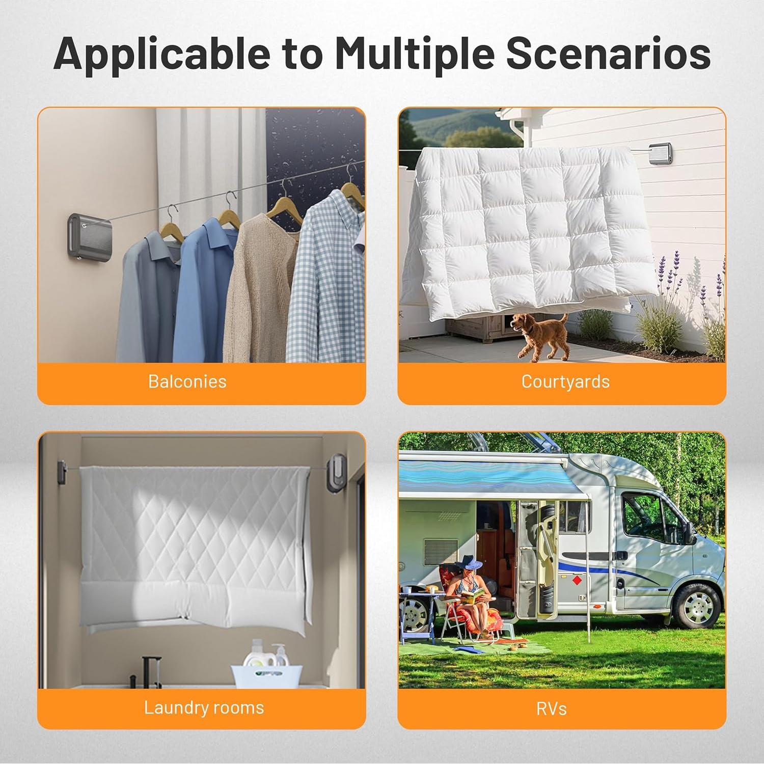 Cuerda de Ropa Retráctil Elecbee 4.2m Alta Resistencia