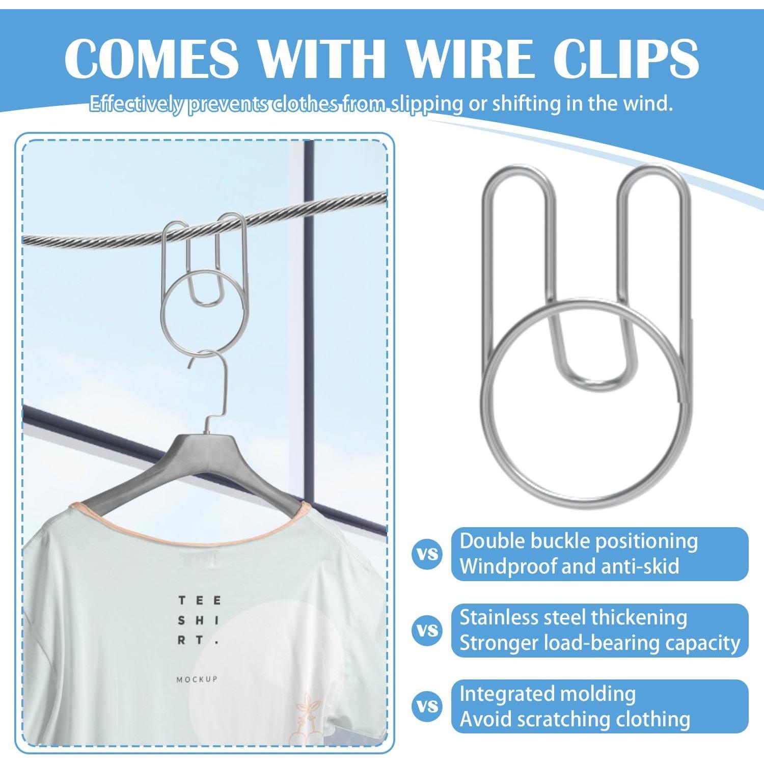 Cuerda de Ropa Retráctil Flamiracle 4.8m Gris Alta Resistencia