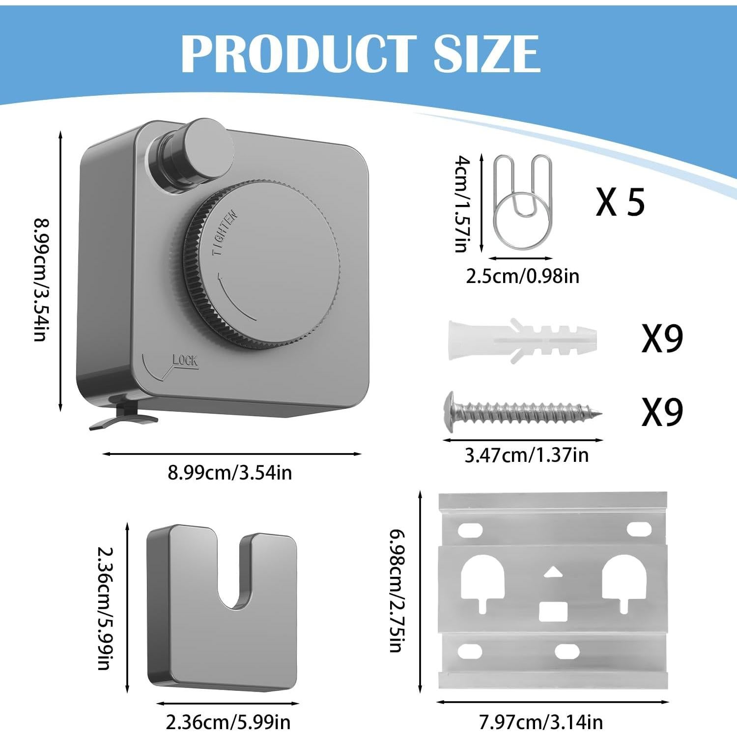 Cuerda de Ropa Retráctil Flamiracle 4.8m Gris Alta Resistencia