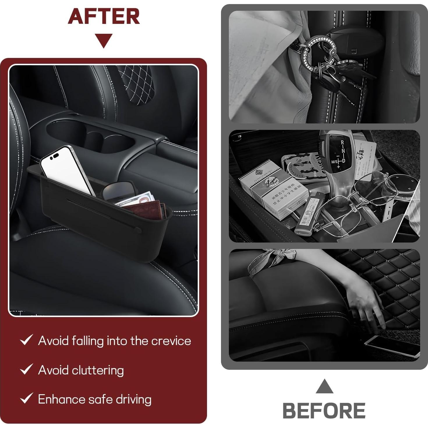 Organizador Rellenador Espacio Asientos Coche Hbxdeco Negro