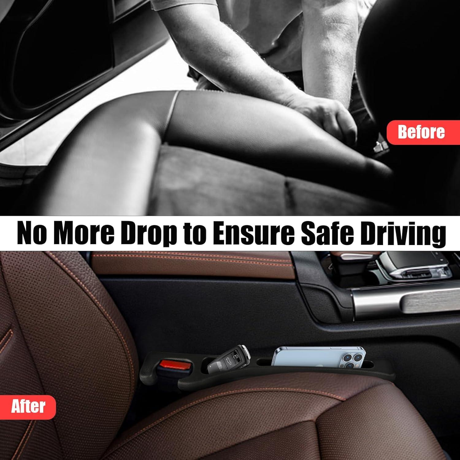 Relleno Espacio entre Asientos Coche MOCCOOL 2 Pcs Negro