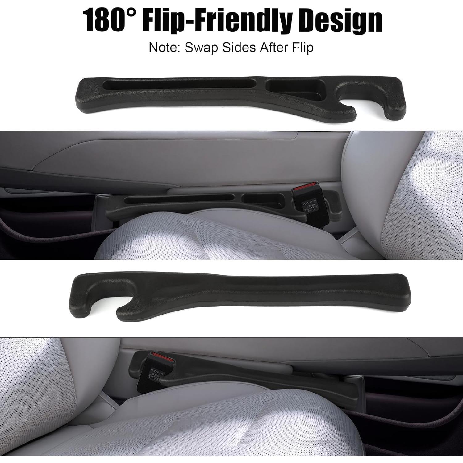 Relleno Espacio entre Asientos Coche MOCCOOL 2 Pcs Negro