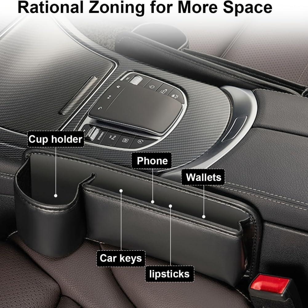 Organizador de Espacio entre Asientos NETSEY con Portavasos Negro