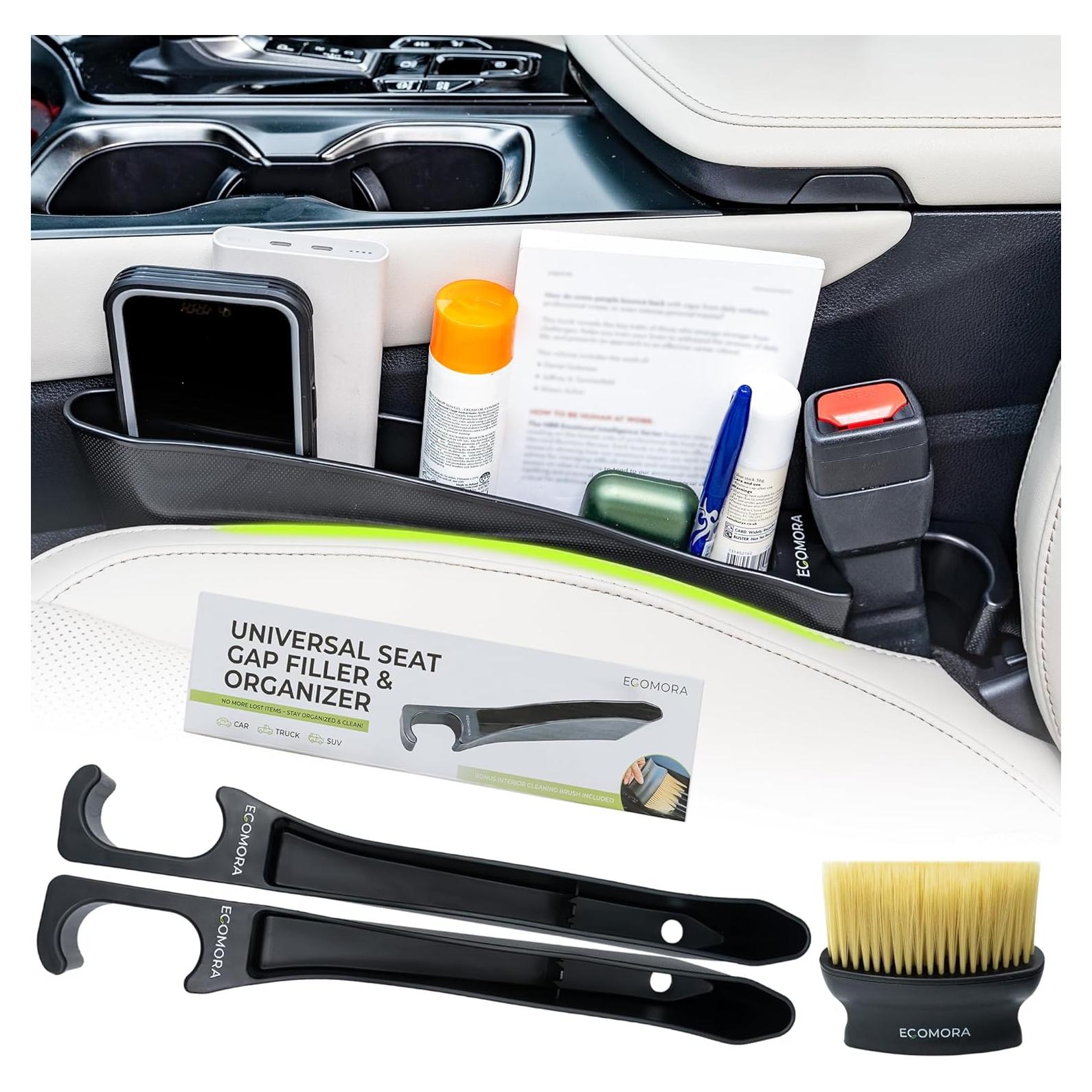 Organizador de Espacio entre Asientos ECOMORA - 2 Piezas con Cepillo