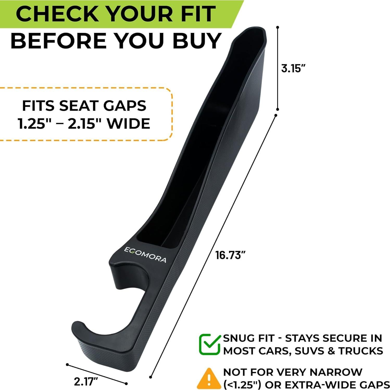 Organizador de Espacio entre Asientos ECOMORA - 2 Piezas con Cepillo