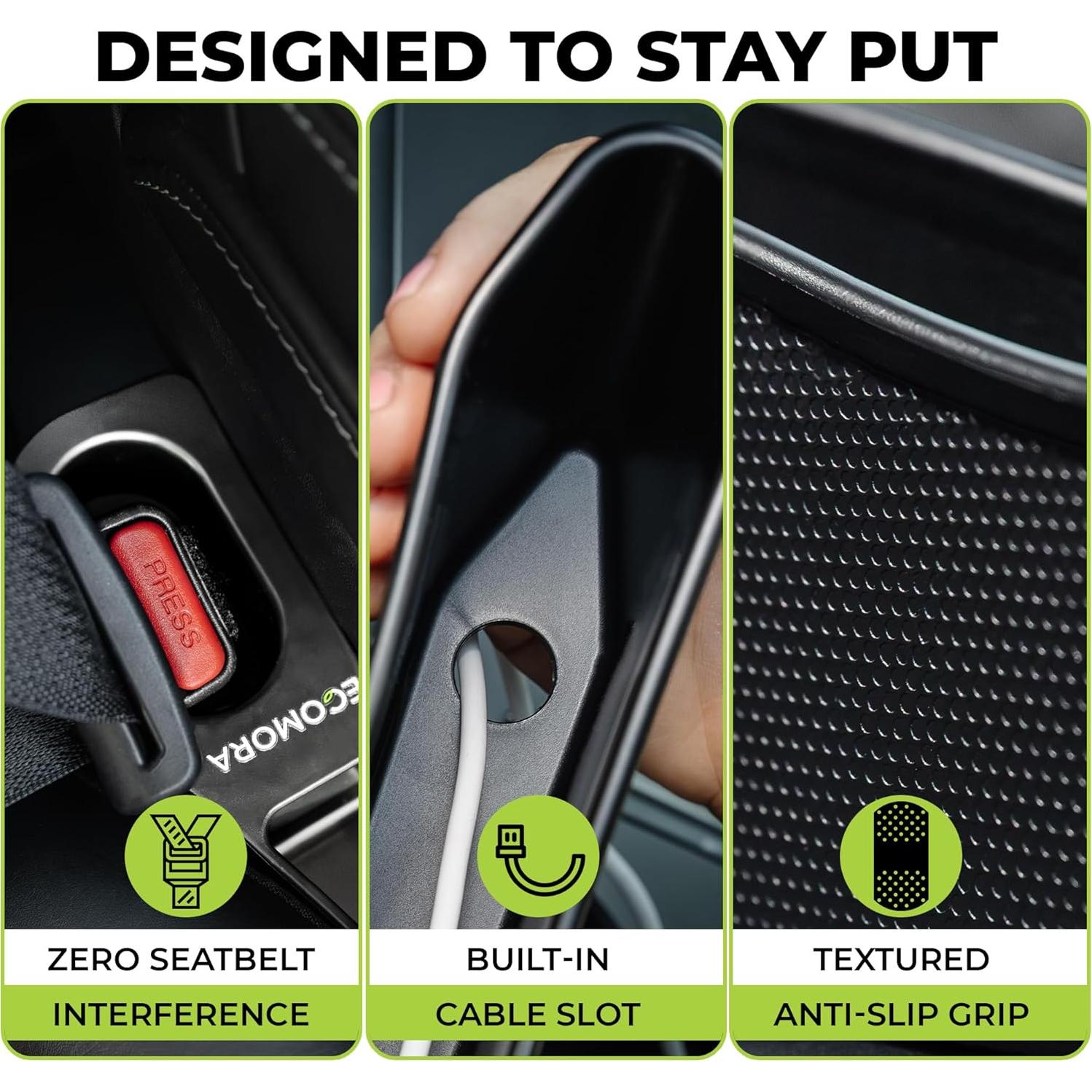 Organizador de Espacio entre Asientos ECOMORA - 2 Piezas con Cepillo