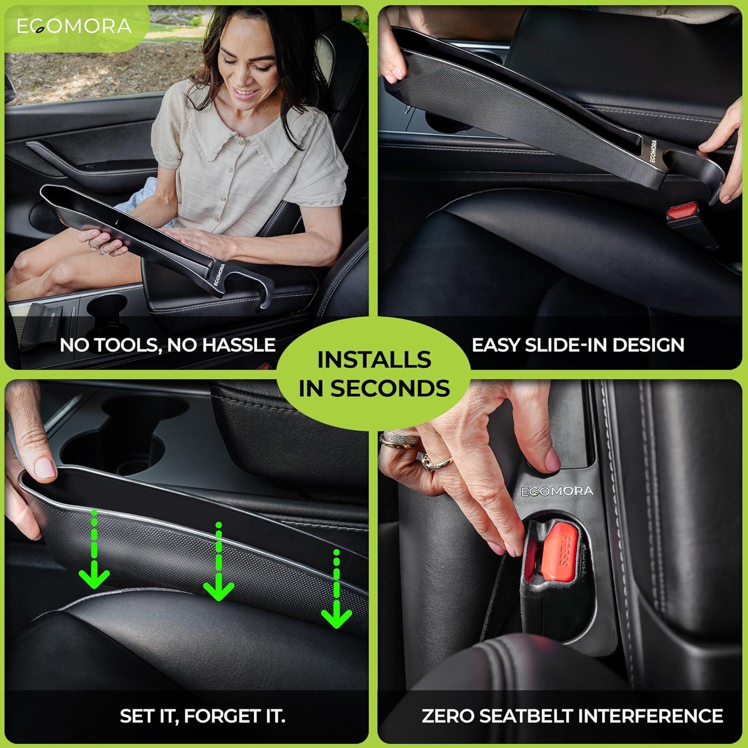 Organizador de Espacio entre Asientos ECOMORA - 2 Piezas con Cepillo