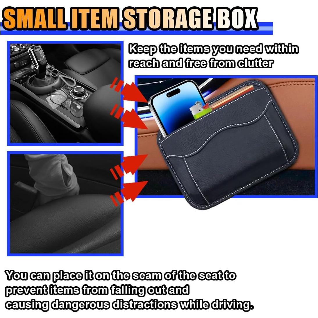 Organizador de Asiento de Coche SMILFUY en Cuero Negro