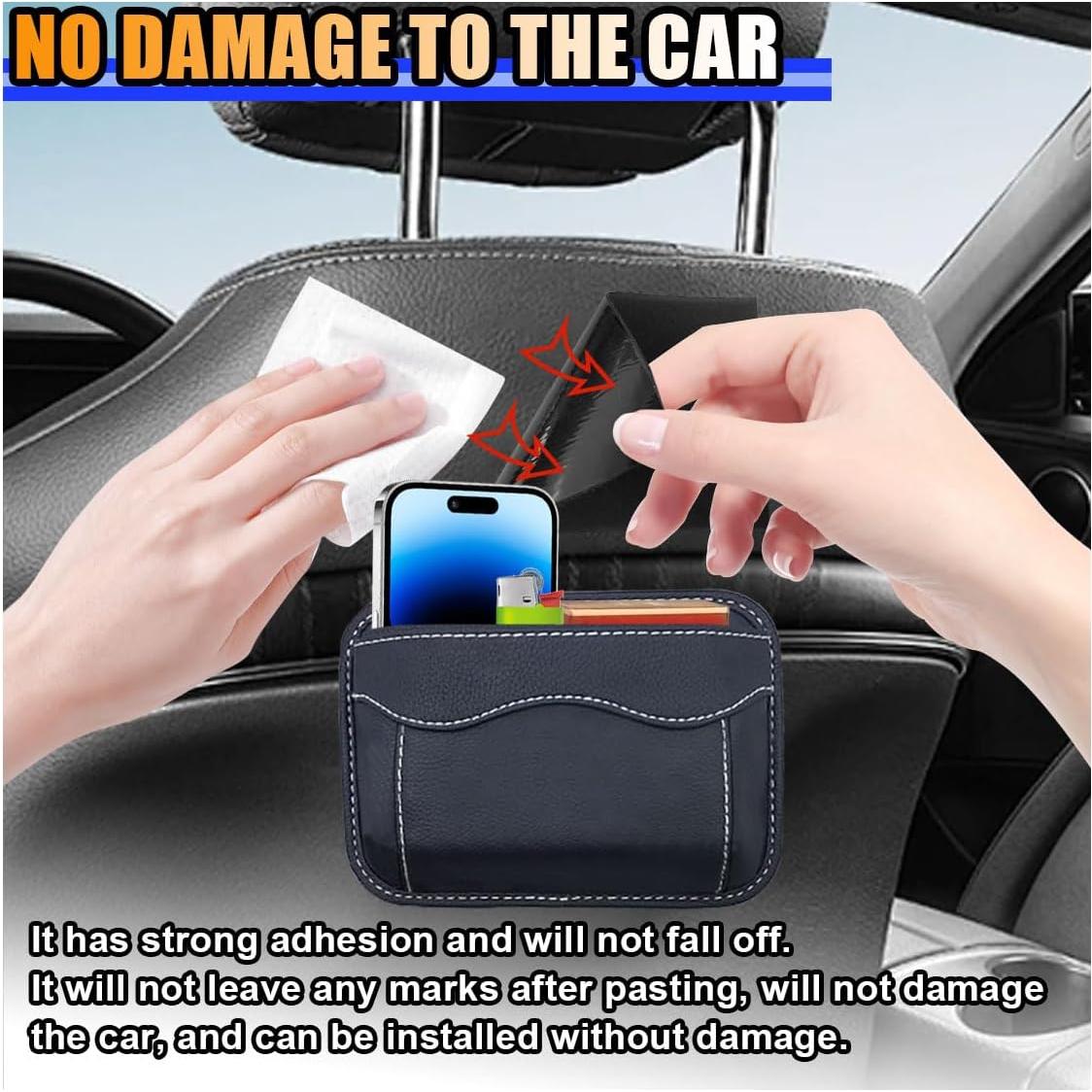 Organizador de Asiento de Coche SMILFUY en Cuero Negro