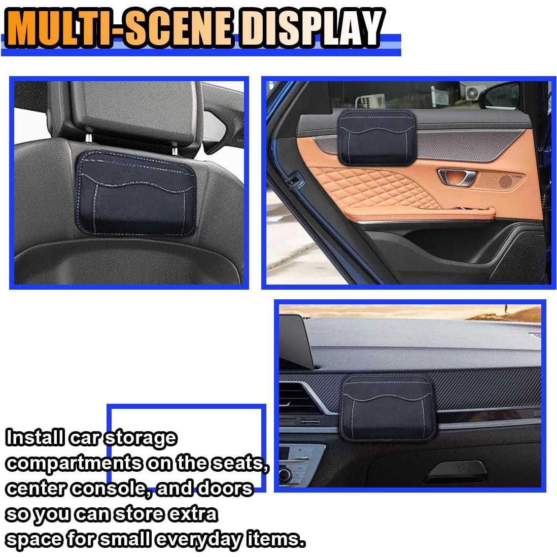 Organizador de Asiento de Coche SMILFUY en Cuero Negro