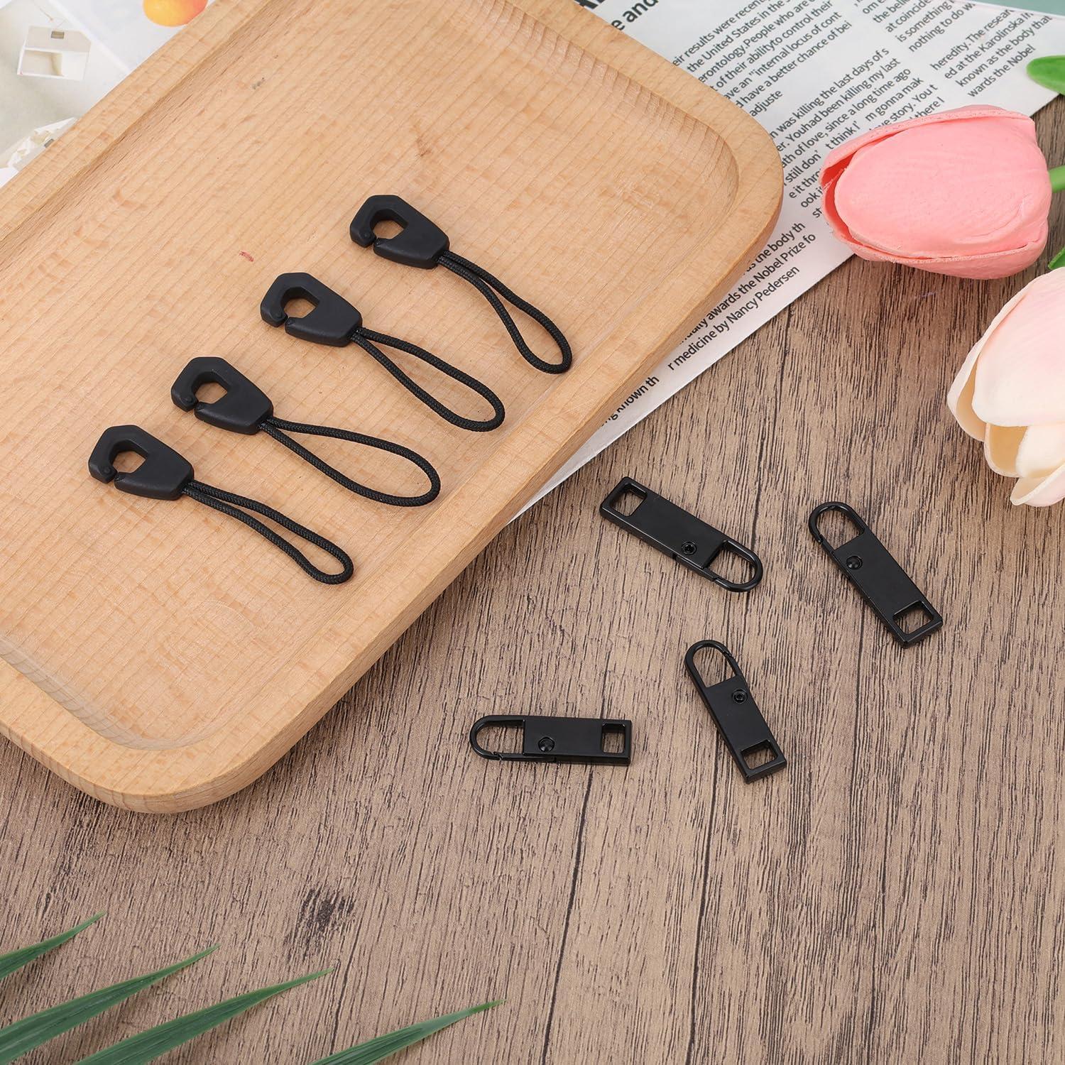 Kit de Reemplazo de Tiradores de Cremallera 8 Piezas Negro